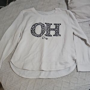 State of Mind Woman White Long Sleeve Sweatshirt Size Large